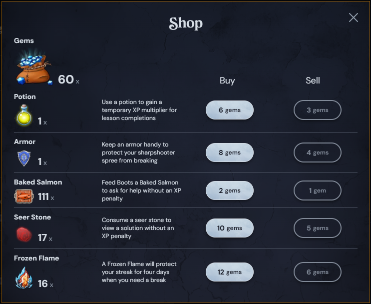 Gamified Shop